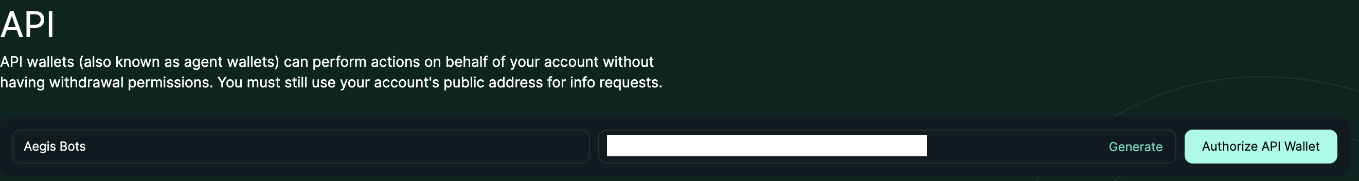 HyperLiquid — generate agent wallet